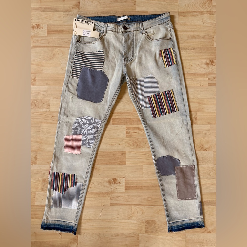 KDNK Slim Fit Patchwork Jeans - Size 38